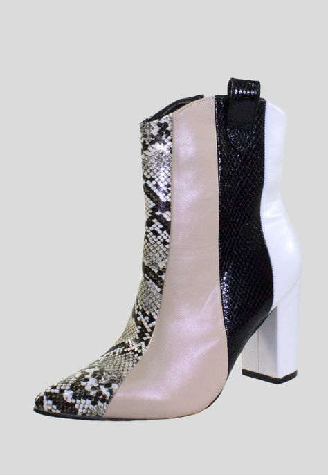 Botin mix materiales Beige-3