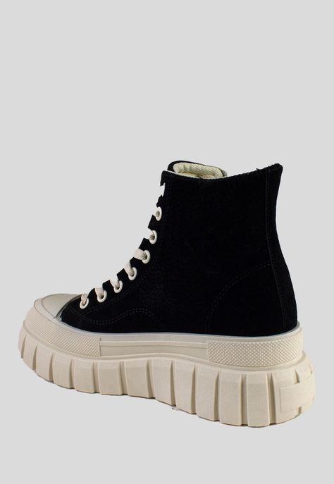 Botin Mujer Zapatilla Alto Negro-2