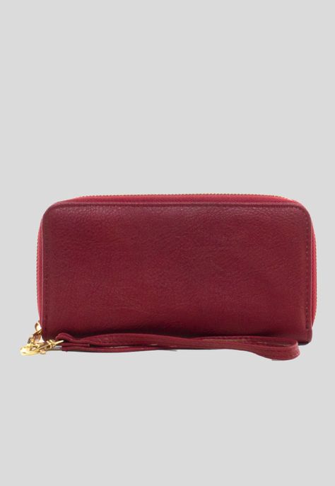 Billetera Doble Liso Burdeo-0