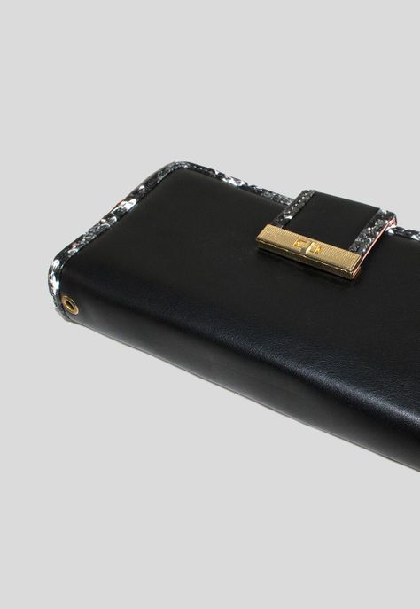 Billetera grande ribete piton Negro-0