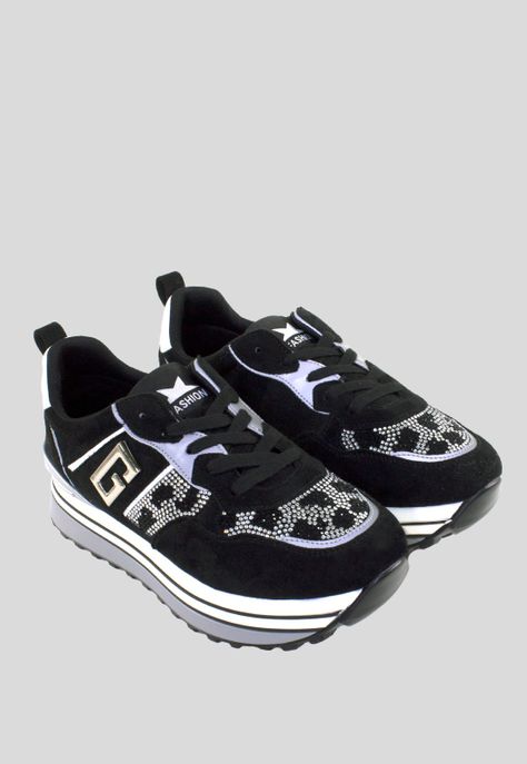 Zapatilla plataforma mix leo Negro-3
