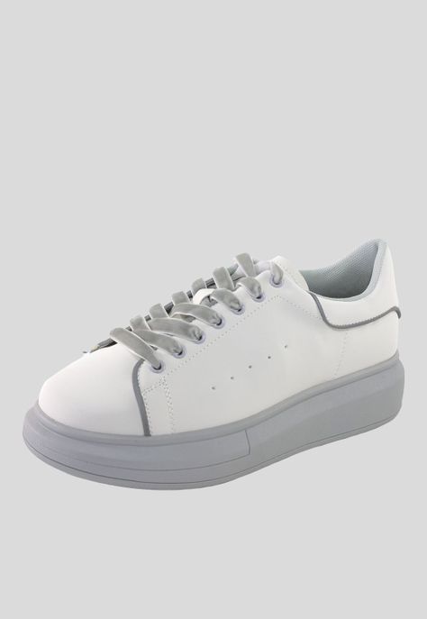 Zapatilla Planta Gris Blanco-0
