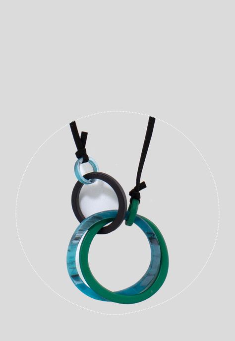 Collar 3 Argollas Verde-2