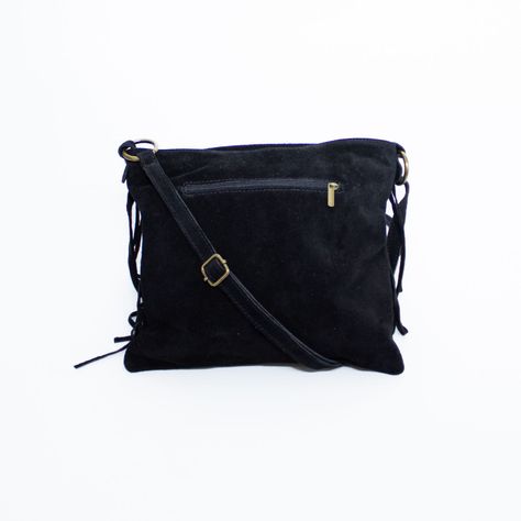 Cartera de reno con flecos frontales color Negro-2