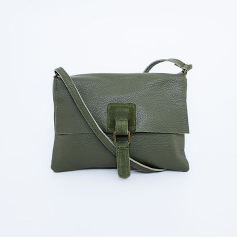 Bandolera Mailea cuero con aplicación metal Verde-0
