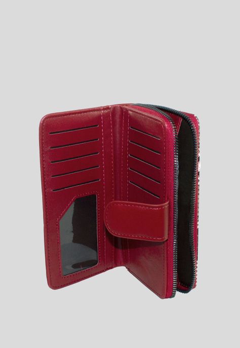 Billetera grande franja piton Rojo-3
