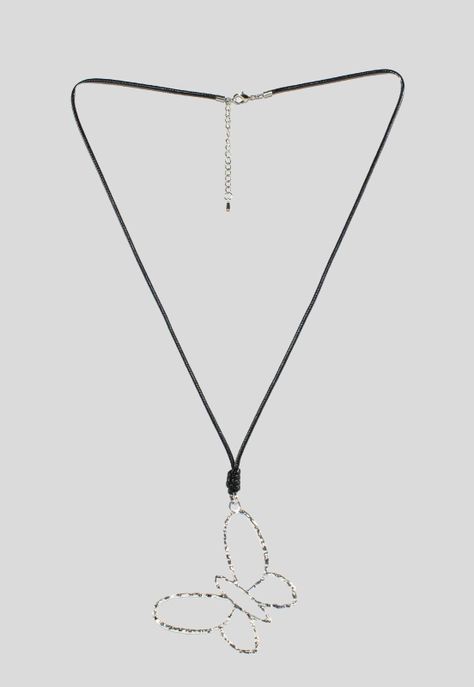 Collar largo mariposa Plata-0