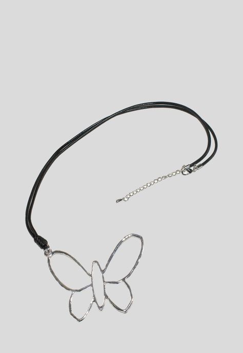 Collar largo mariposa Plata-2
