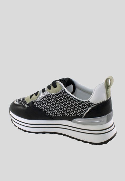 Zapatilla plataforma y lurex Negro-2