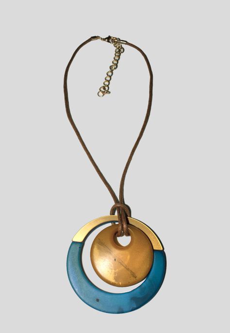 Collar Acrilico Metal Azul-0