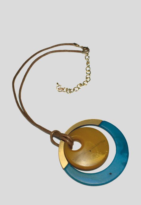 Collar Acrilico Metal Azul-1