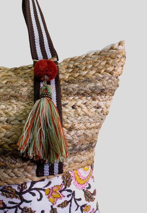 Cartera yute tela Beige-1