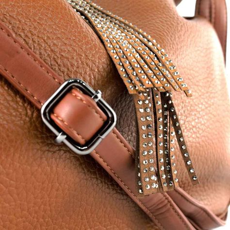 Cartera Ecocuero Pasador Strass 541 Mujer Cafe Mailea-3