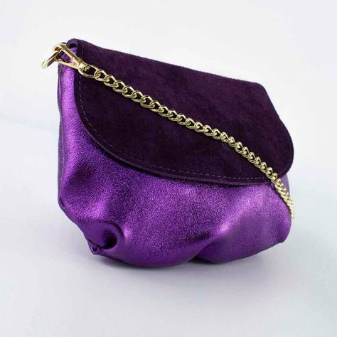 Bandolera de Cuero Reno 762 Metalizado Mujer Morado Mailea-1