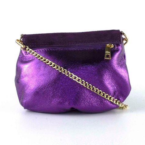 Bandolera de Cuero Reno 762 Metalizado Mujer Morado Mailea-2