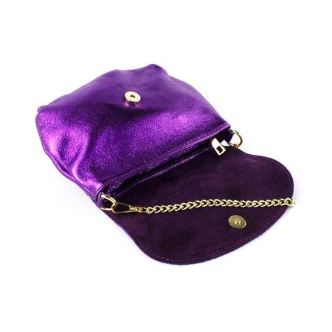 Bandolera de Cuero Reno 762 Metalizado Mujer Morado Mailea-3
