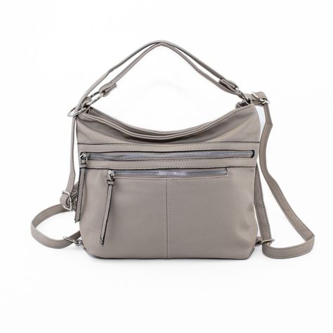 Bandolera Mochila con 2 Cierres Taupe-1