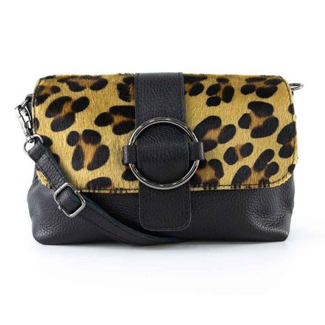 Cartera de Cuero Hebilla 672 Mujer Leopardo Mailea-0