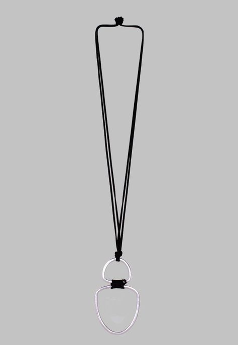 Collar Triangulos Punta Redonda Plata-0