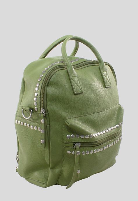 Mochila Tachas Bolsillo Verde-1