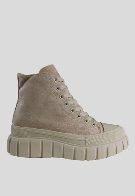 Botin Mujer Zapatilla Alto Khaki-1