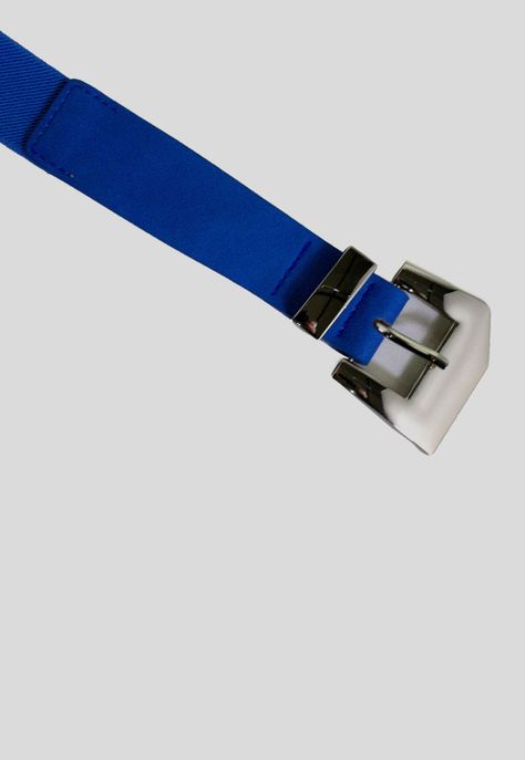 Cinturón delgado con hebilla 2 pasador Azul-0