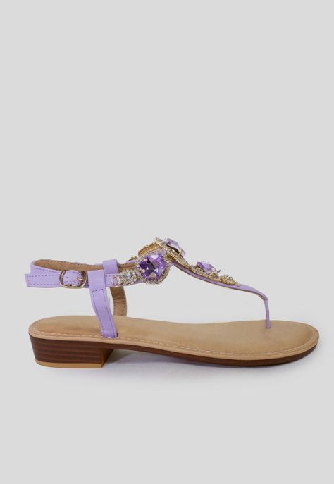 Sandalia baja con piedras Lila-0