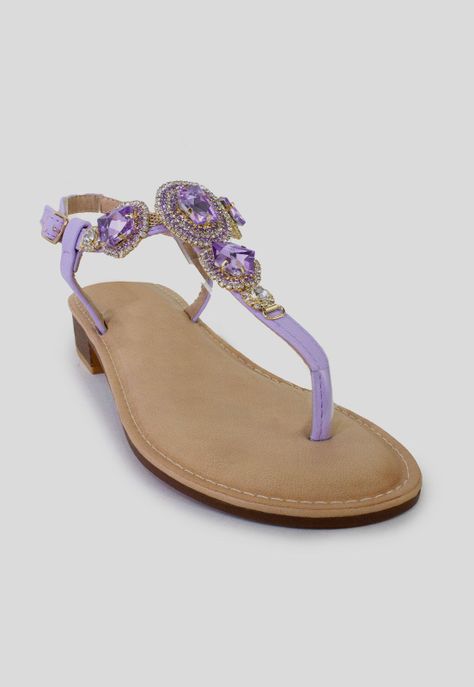 Sandalia baja con piedras Lila-1