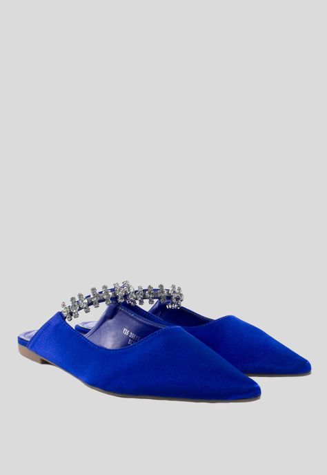 Puntilla Punta Raso C/Pas Strass Azul Rey-3
