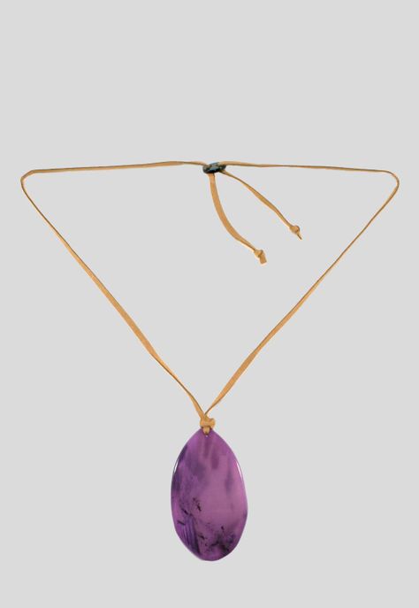 Collar Acrilico Gota Morado-0