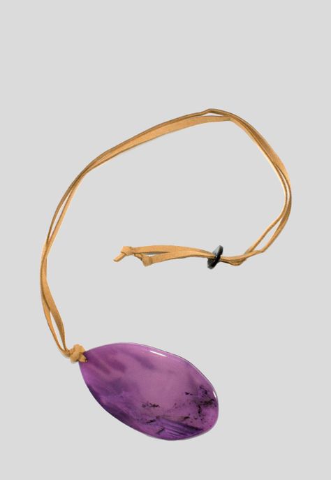 Collar Acrilico Gota Morado-1