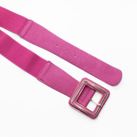 Cinturon Elastico Hebilla Cuadrada Metal Fuscia Mailea-2