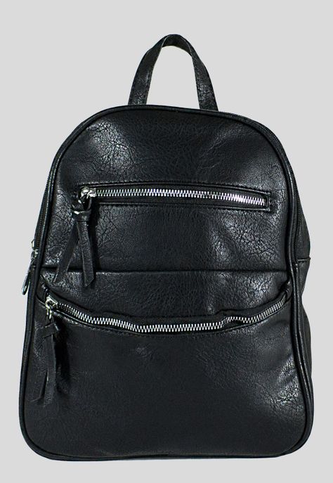 Mochila Lisa Doble Cierre Negro-0