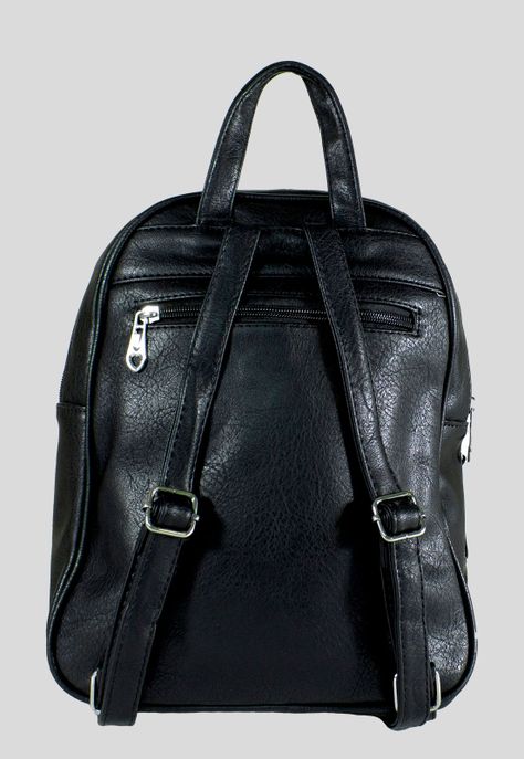 Mochila Lisa Doble Cierre Negro-2