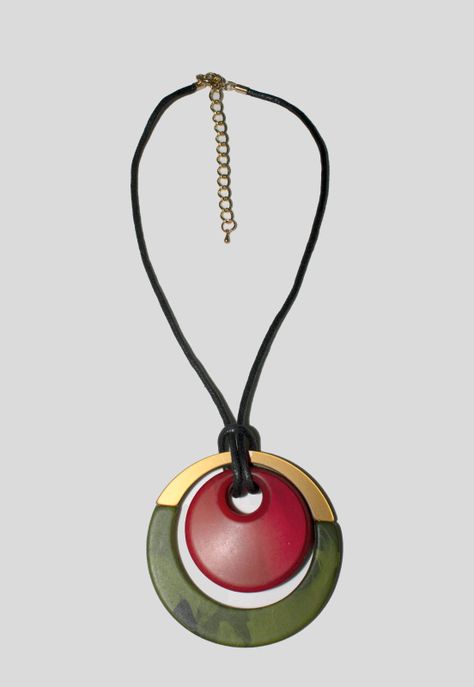 Collar Acrilico Metal Verde-0