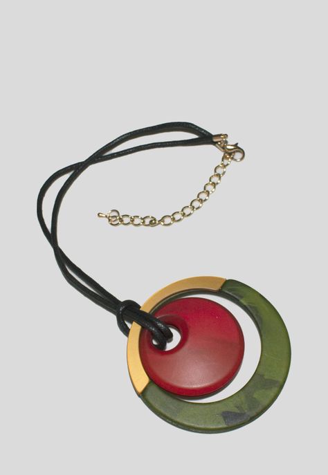 Collar Acrilico Metal Verde-1