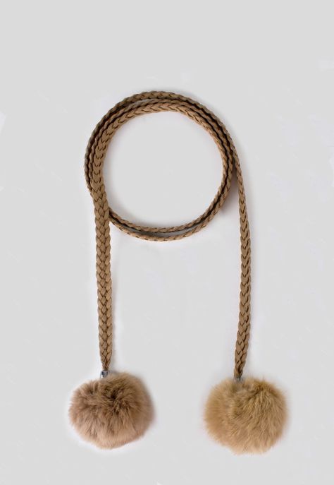 Cinturon Reno Trenzado Pompon Taupe-0