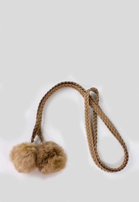 Cinturon Reno Trenzado Pompon Taupe-2