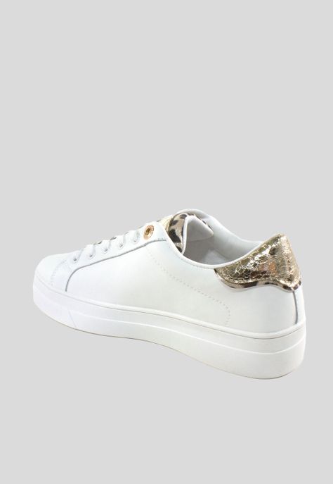 Zapatilla plana franjas leo strass Blanco-2