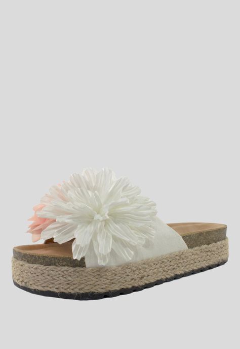 Sandalia Baja  Flores Blanco-0