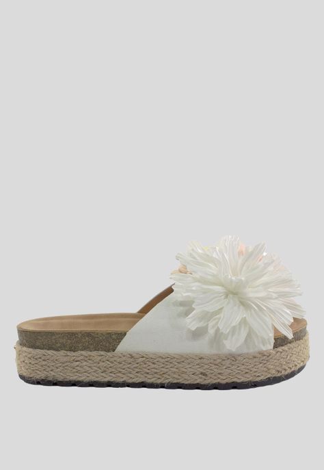 Sandalia Baja  Flores Blanco-1