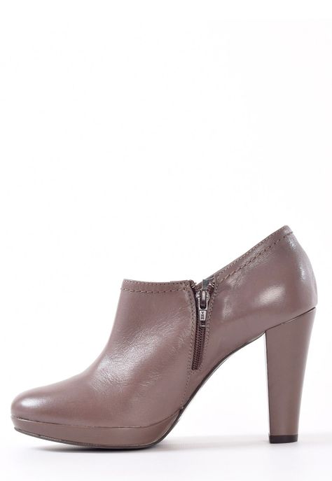 Botin Cuero Cierre Corto Taupe-1