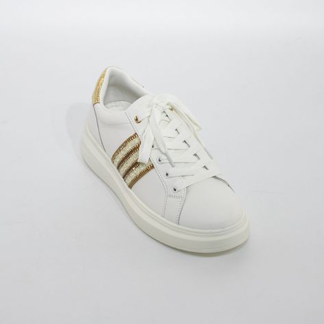 Zapatilla Plana con Piedras Laterales Blanco Mailea-1