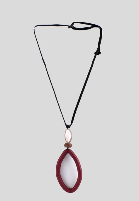 Collar Gota y Corazon Burdeo-0