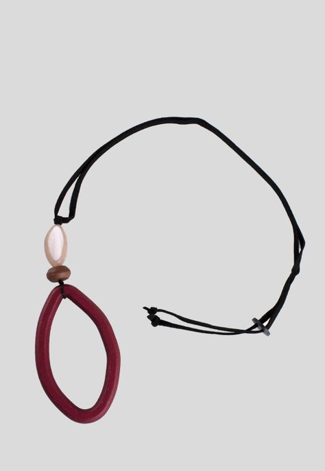 Collar Gota y Corazon Burdeo-1