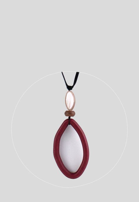 Collar Gota y Corazon Burdeo-2