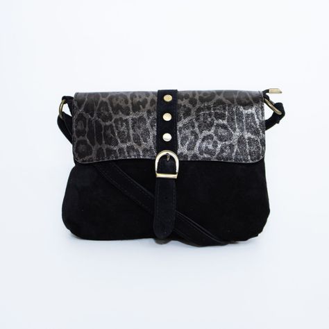 Bandolera Mailea reno con tapa leo Negro-0