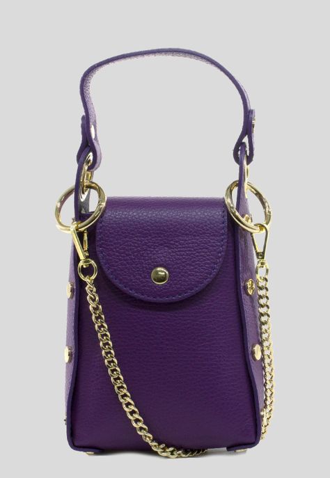 Portacelular cuero tachas planas Morado-0