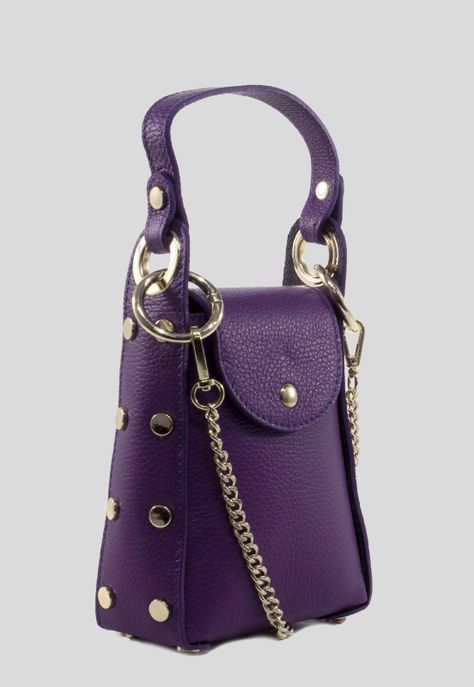 Portacelular cuero tachas planas Morado-1