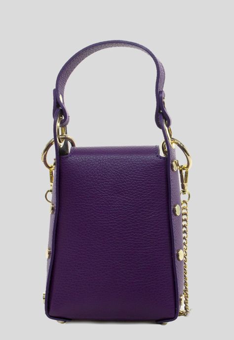 Portacelular cuero tachas planas Morado-2